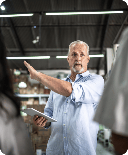 Man holding tablet