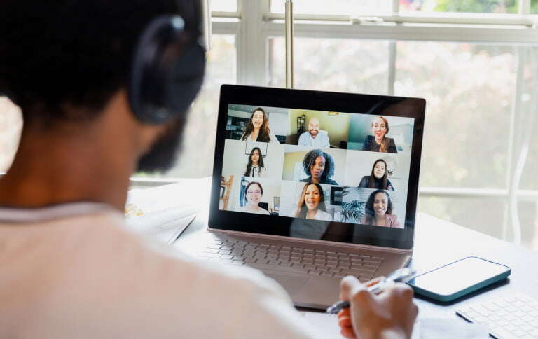 male neurodiverse employee during virtual online professional development